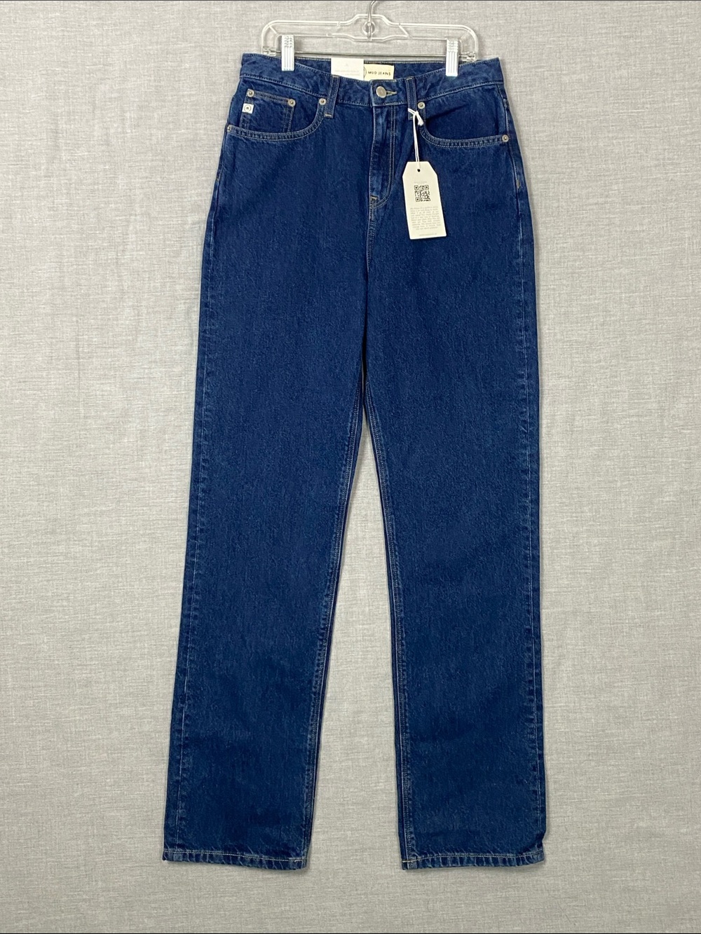 NEW Mud Jeans Relax Rose in Stone Indigo Blue High Waist Mom Jeans W27 L32